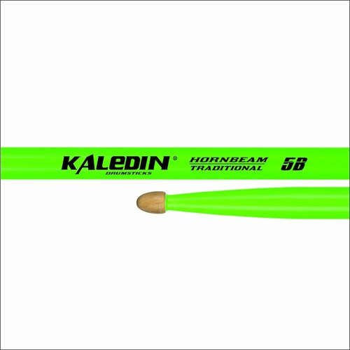 7KLHBGN5B 5B Барабанные палочки, граб, флуоресцентные ярко-зеленые, Kaledin Drumsticks барабанные палочки drummaster 5bg зеленые флуоресцентные