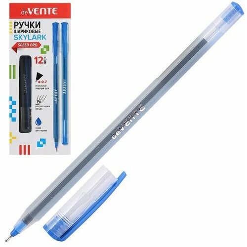 Ручка шариковая deVente Speed Pro. Skylark набор 12 штук, синяя 0.7 мм, игла, масляная основа ручка skylark чернила синие шарик 0 7мм стержень игольчатый 12 штук