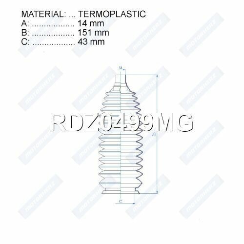 Пыльник рулевой рейки MAZDA (Мазда) 14*151*43 — фото 1