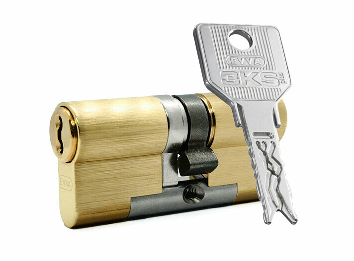 Цилиндр EVVA 3KS ключ-ключ (размер 31х31 мм) - Латунь (3 ключа)