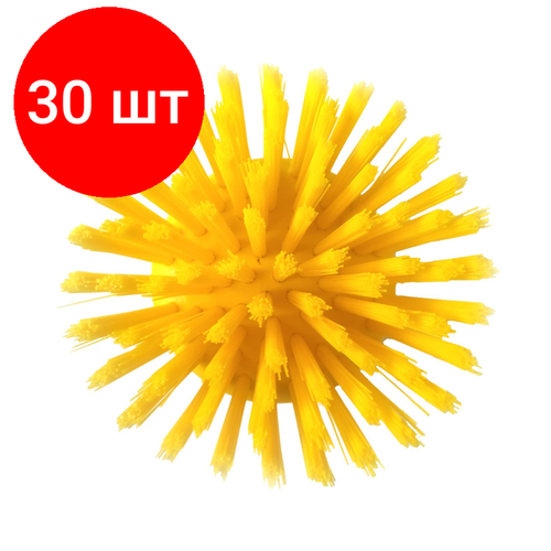 Комплект 30 штук, Щетка HACCPER ручная круглая средней жесткости 4332 Y желтая