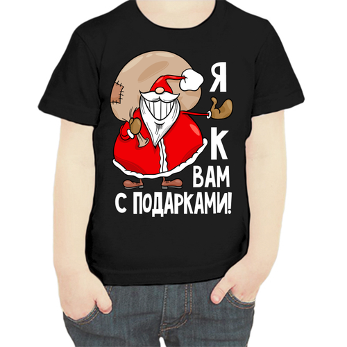 фото Футболка , размер 104, черный нет бренда