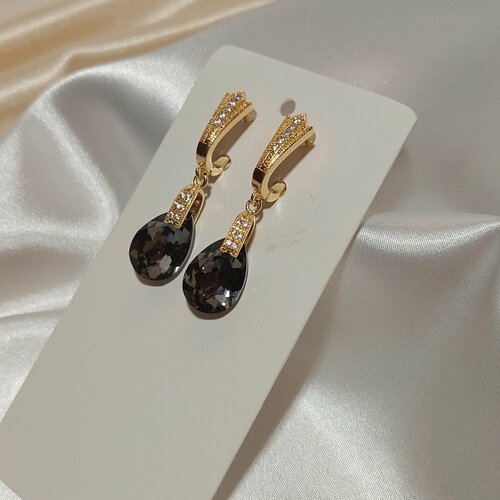 фото Комплект бижутерии комплект серьги и подвеска кристалл silver night, искусственный камень, золотой, белый aventyrine