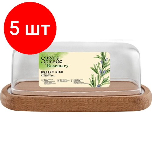 Комплект 5 штук, Масленка деревянная Sugar&Spice с крышкой (SE104712996)