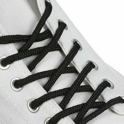 Шнурки для обуви, круглые, d = 4.5 мм, 150 см, фасовка 25 шт, цвет чёрный, 25 шт.