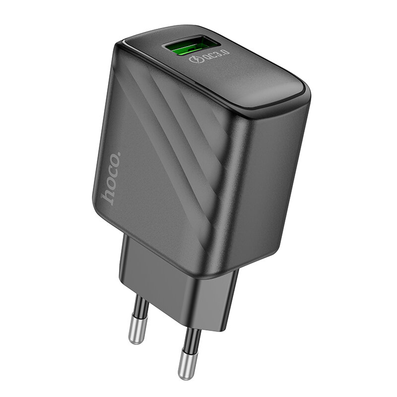 Сетевое зарядное устройство 1USB 3.0A QC3.0 18W быстрая зарядка Hoco CS21A Black — фото 1