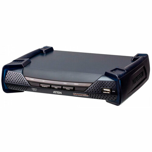 Aten KE6940AR-AX-G DVI-I Dual Display KVM over IP receiver Ethernet + Optical black передатчик dvi i dual display kvm over ip transmitter ethernet optical ke6940at ax g