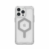 Защитный чехол с поддержкой MagSafe UAG Plyo Case для iPhone 15 Pro Max (Прозрачный лёд|Серебро | Ice|Silver)