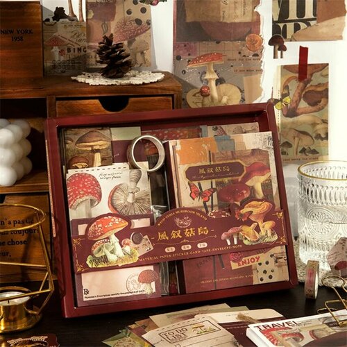 Подарочный набор для скрапбукинга и творчества, в коробке красный. Voropaeva11