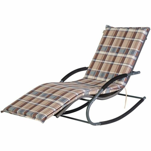 Подушка на шезлонг Шоколад влагостойкая 192х60х6 см коричневая