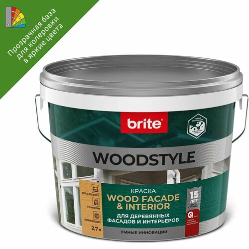 Краска фасадная для дерева Woodstyle Prof цвет прозрачный 2.7 л