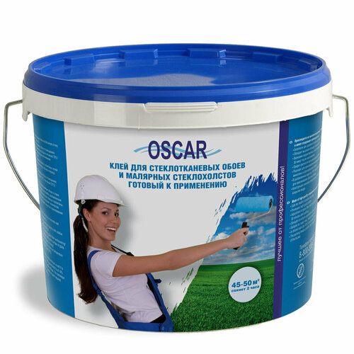 Клей для стеклообоев и стеклохолстов Oscar Готовый к применению 10 л 10 кг клей для стеклообоев oscar готовый 10 кг