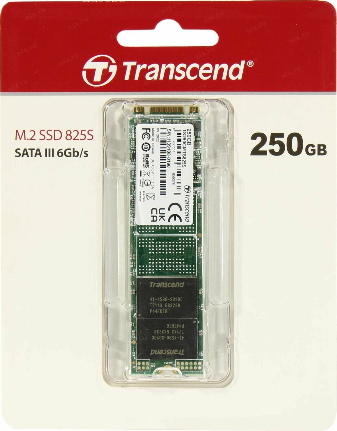 Твердотельный накопитель Transcend 250 ГБ M2 TS250GMTS825S