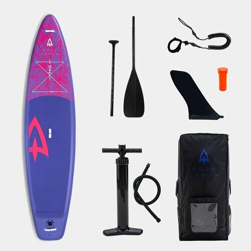 фото Sup доска надувная aqua arrow 11.4 art purple leaf gladiator