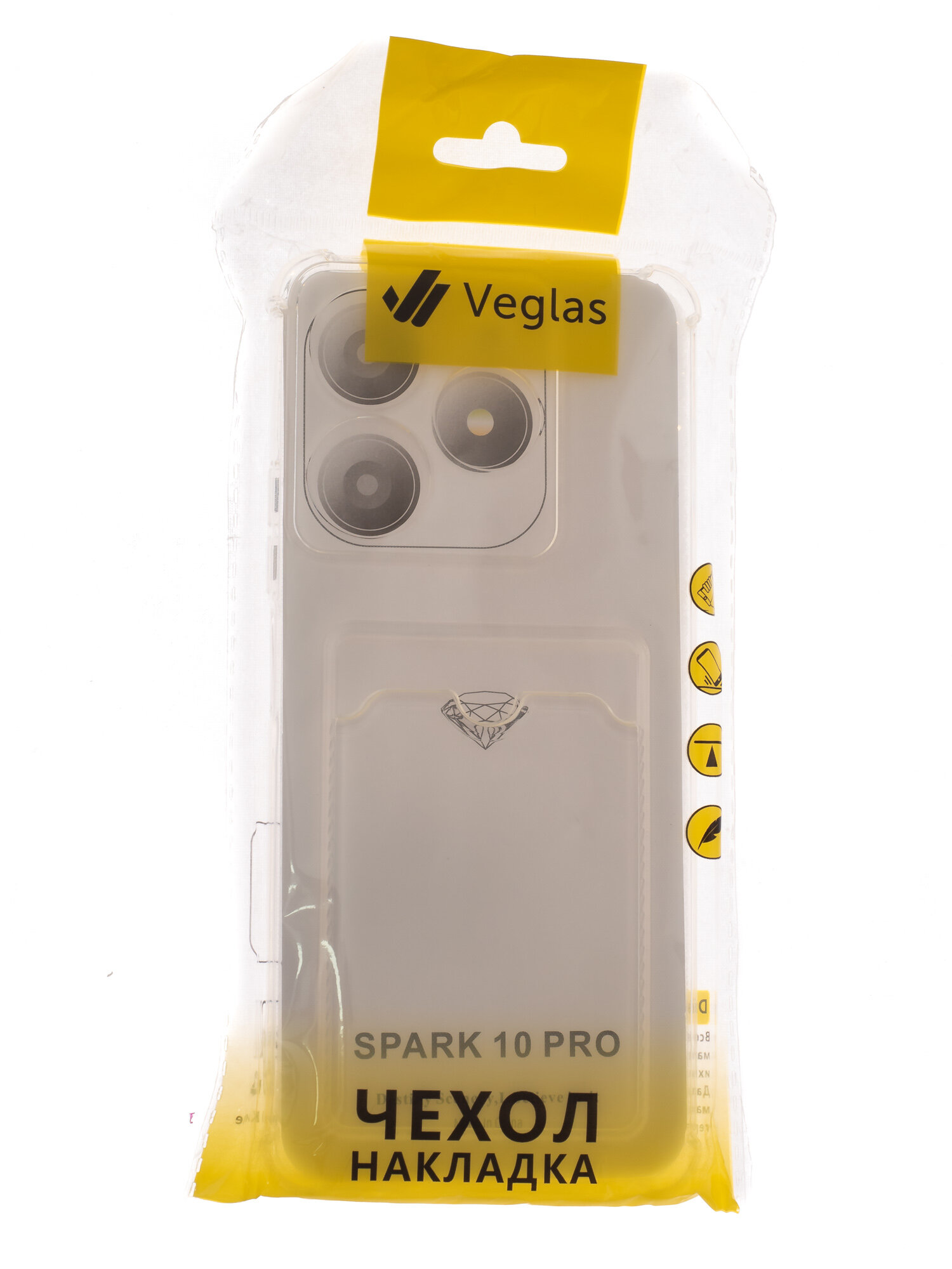 Чехол-накладка для TECNO Spark 10 Pro VEGLAS Air Pocket прозрачный