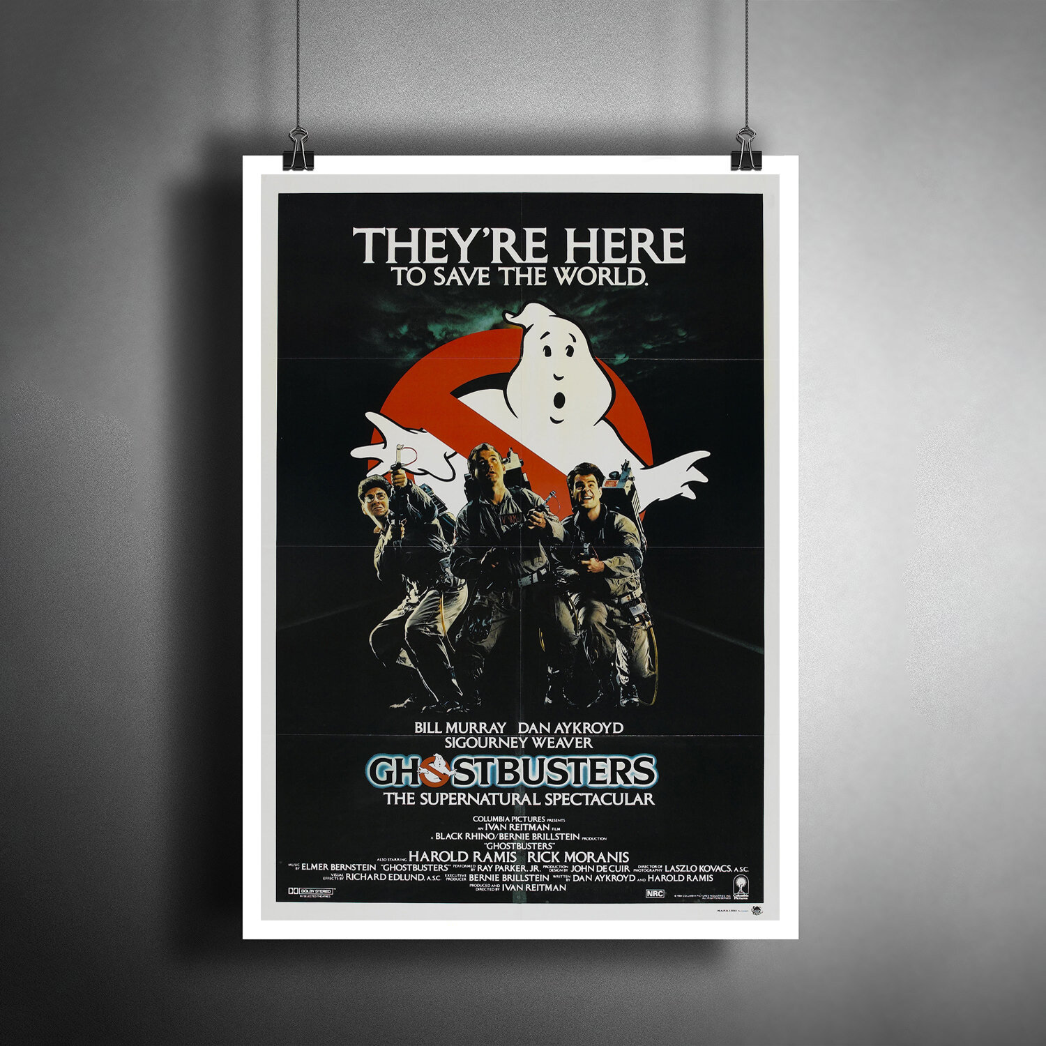 Постер плакат для интерьера "Фильм: Охотники за привидениями. Ghostbusters"/ Декор дома, офиса, комнаты A3 (297 x 420 мм)