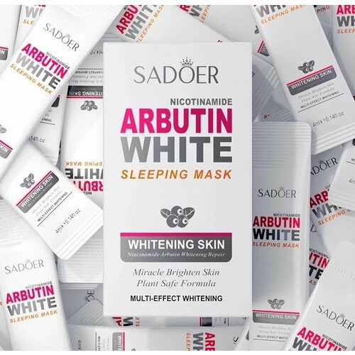 Осветляющая ночная маска для лица с арбутином Sadoer Nicotinamide Arbutin White Sleeping 20x4ml Mask mizon good night white sleeping mask ночная осветляющая маска 80 мл