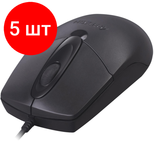 Комплект 5 штук, Мышь компьютерная A4Tech (OP-720 PS2 (BLACK)) оптическая (1000dpi/3but) мышь a4tech op 720 3d usb black