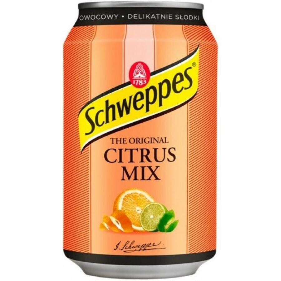 Schweppes Citrus Mix / Напиток газированный Швепс Цитрус микс / 6 банок по 330 мл.