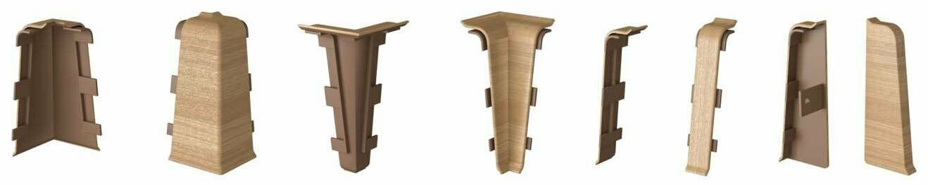 Заглушки Arbiton MACK60 для плинтуса, 153 Дуб Янки (блистер 1л+1п) — фото 1