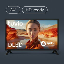 24” Телевизор Tuvio HD-ready DLED на платформе YaOS, TD24HBSV1, черный