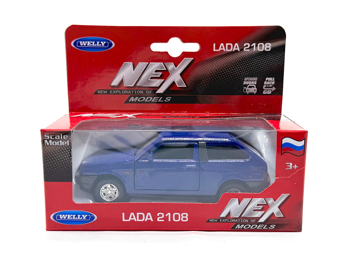 Машинка Welly LADA ВАЗ 2108, синий, 1:38, арт.42377W