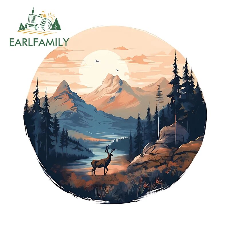 EARLFAMILY 13 см х 10,7 см для горов и рек, вид на природу, автомобильные наклейки, модные индивидуальные наклейки, Стайлинг автомобиля, багажник, 13cm, YT-470259