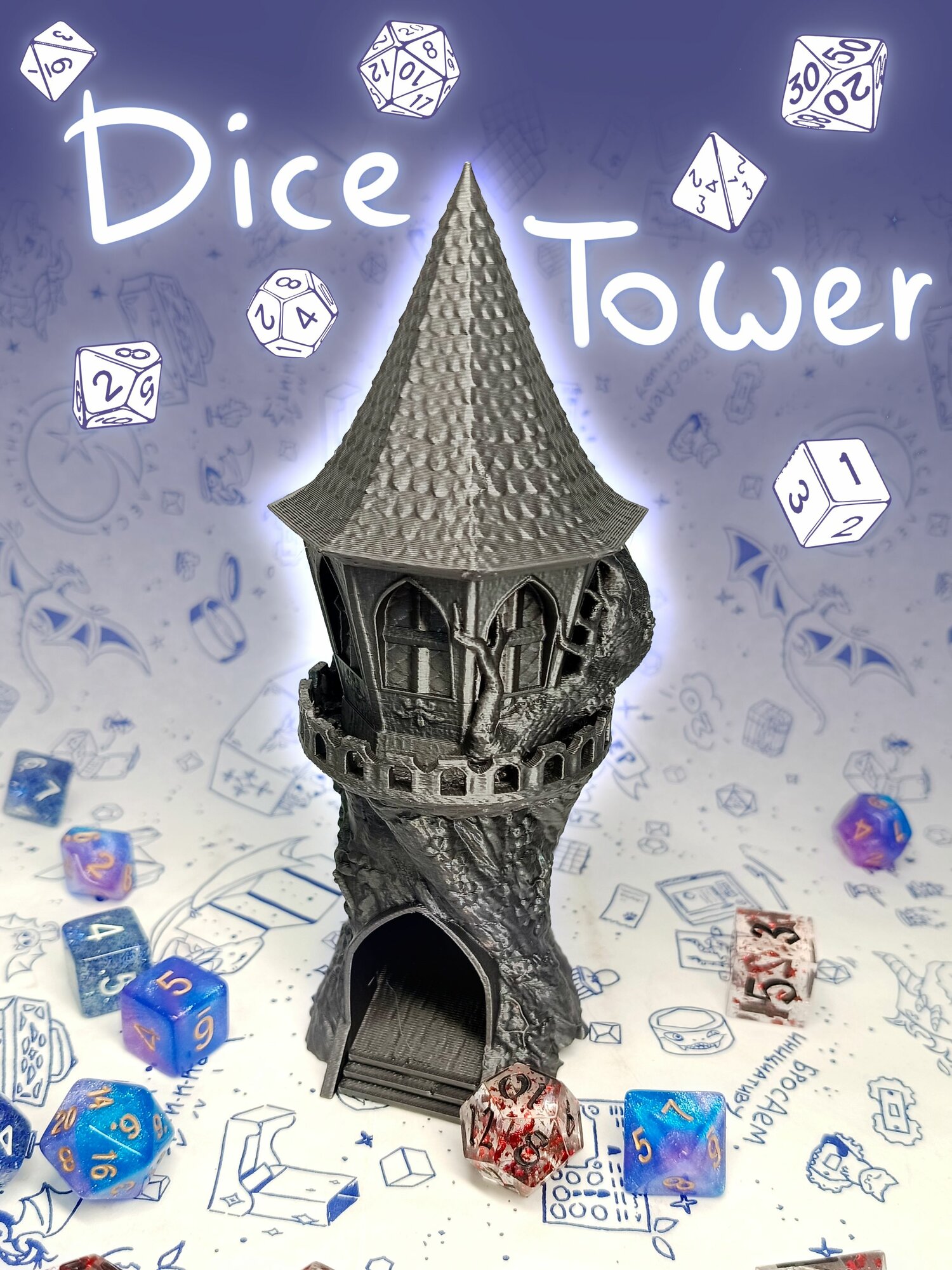Башня для кубиков дайсов днд Dice Tower Дайстауэр DnD