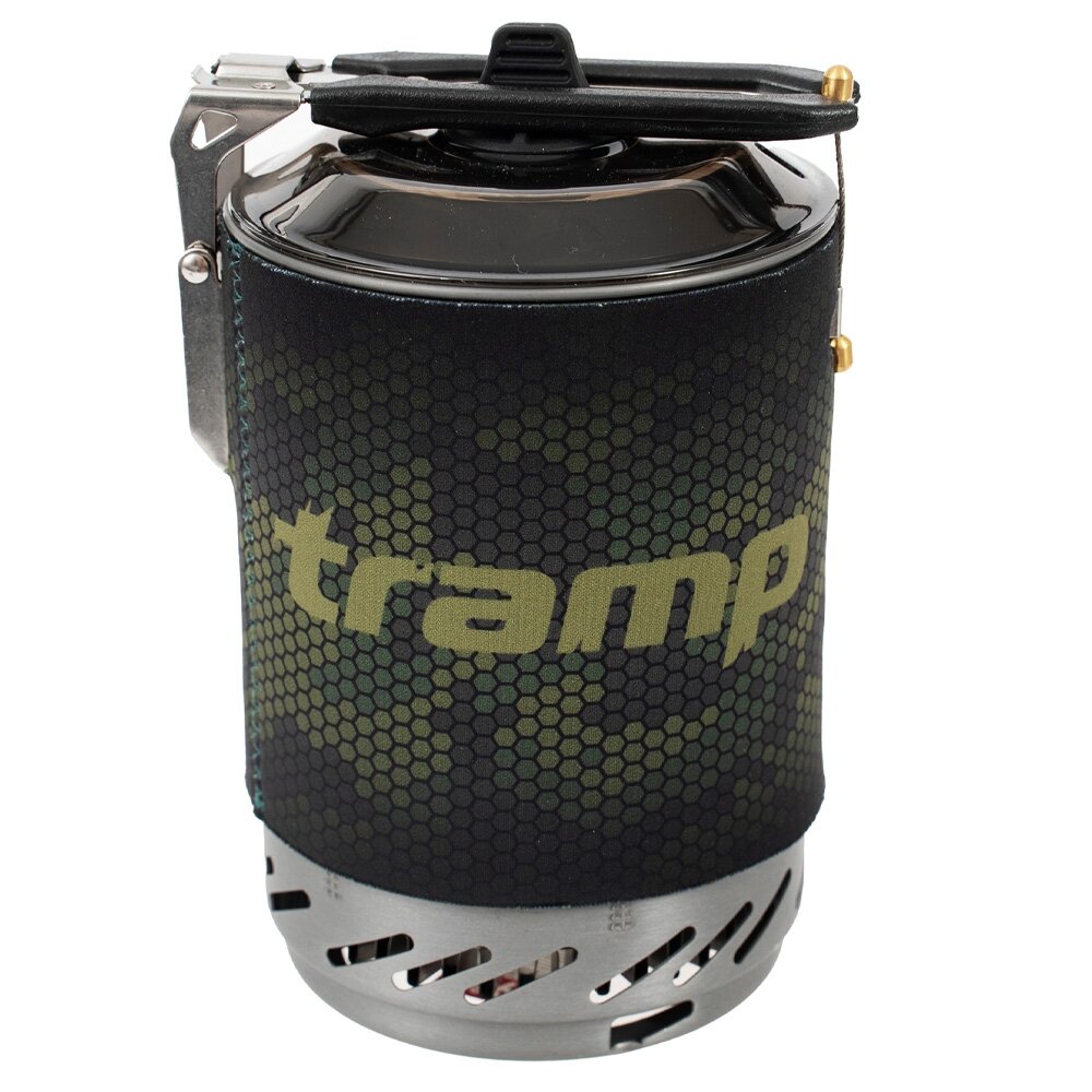 Система для приготовления пищи Tramp  газовая горелка   TRG-115  в комплекте котелок 1 л  с чехлом  камуфляж  2200 Вт