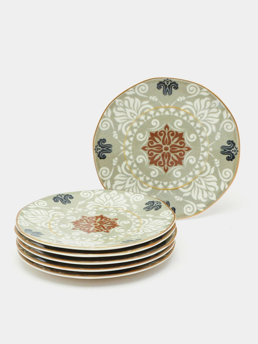 Набор фарфоровых тарелок, 11106,24 предмета O. M. S, Желтый — фото 1