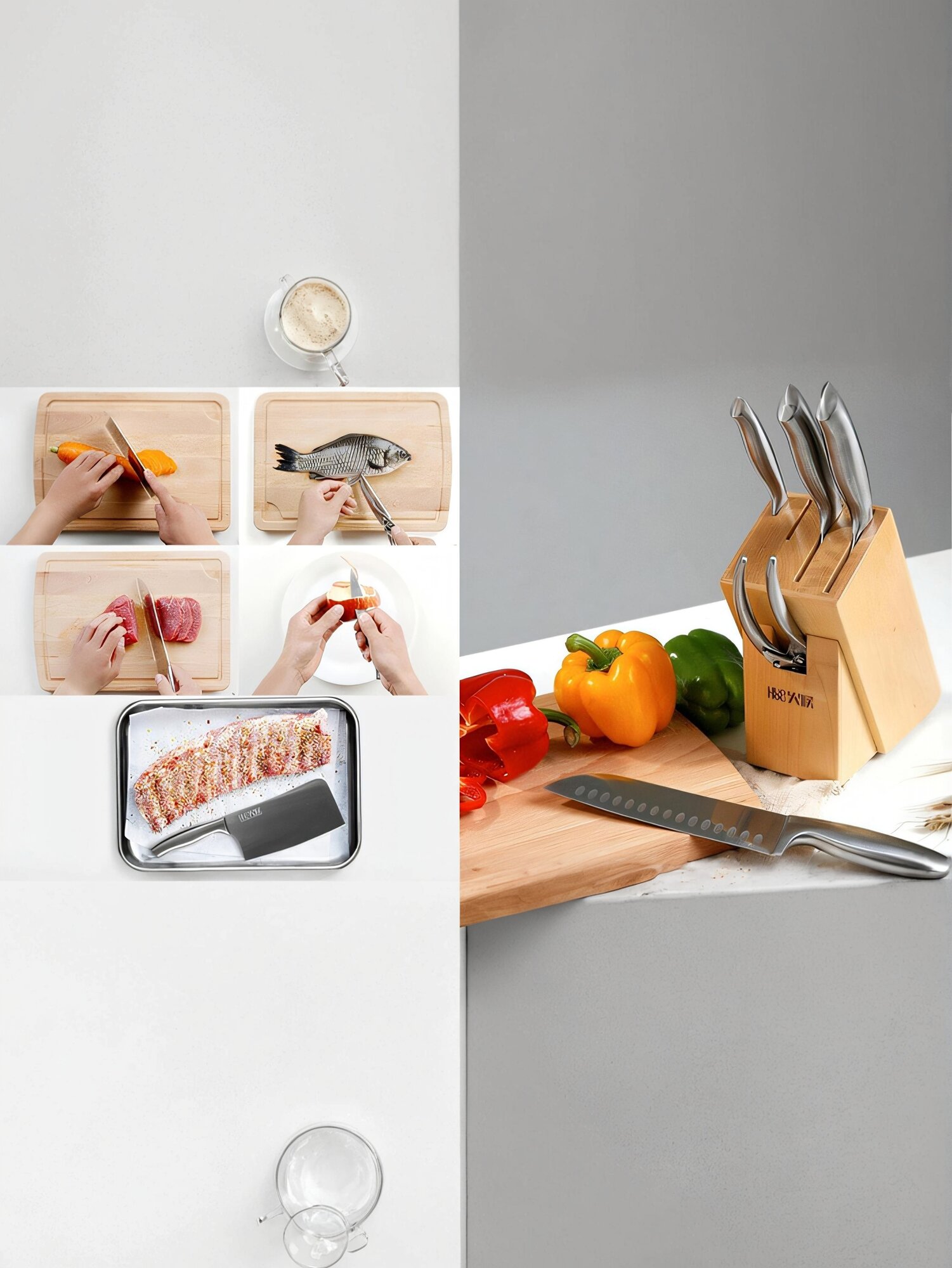 Набор ножей HuoHou 5-piece HuoHou Nano Knife Set (HU0014) серебристый