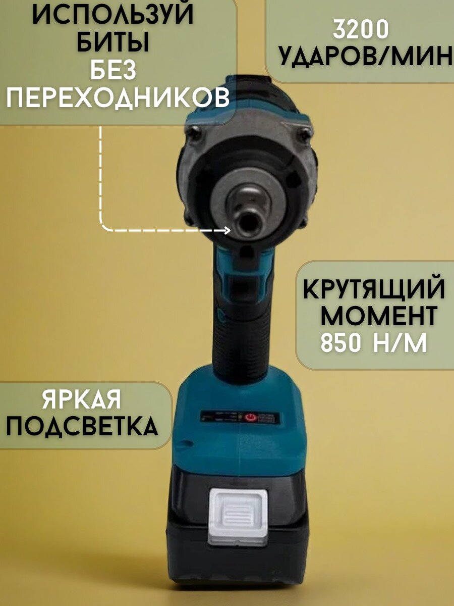Гайковерт MAGNET 36В, бесщеточный, ударный, 2 аккумулятора, кейс — фото 1