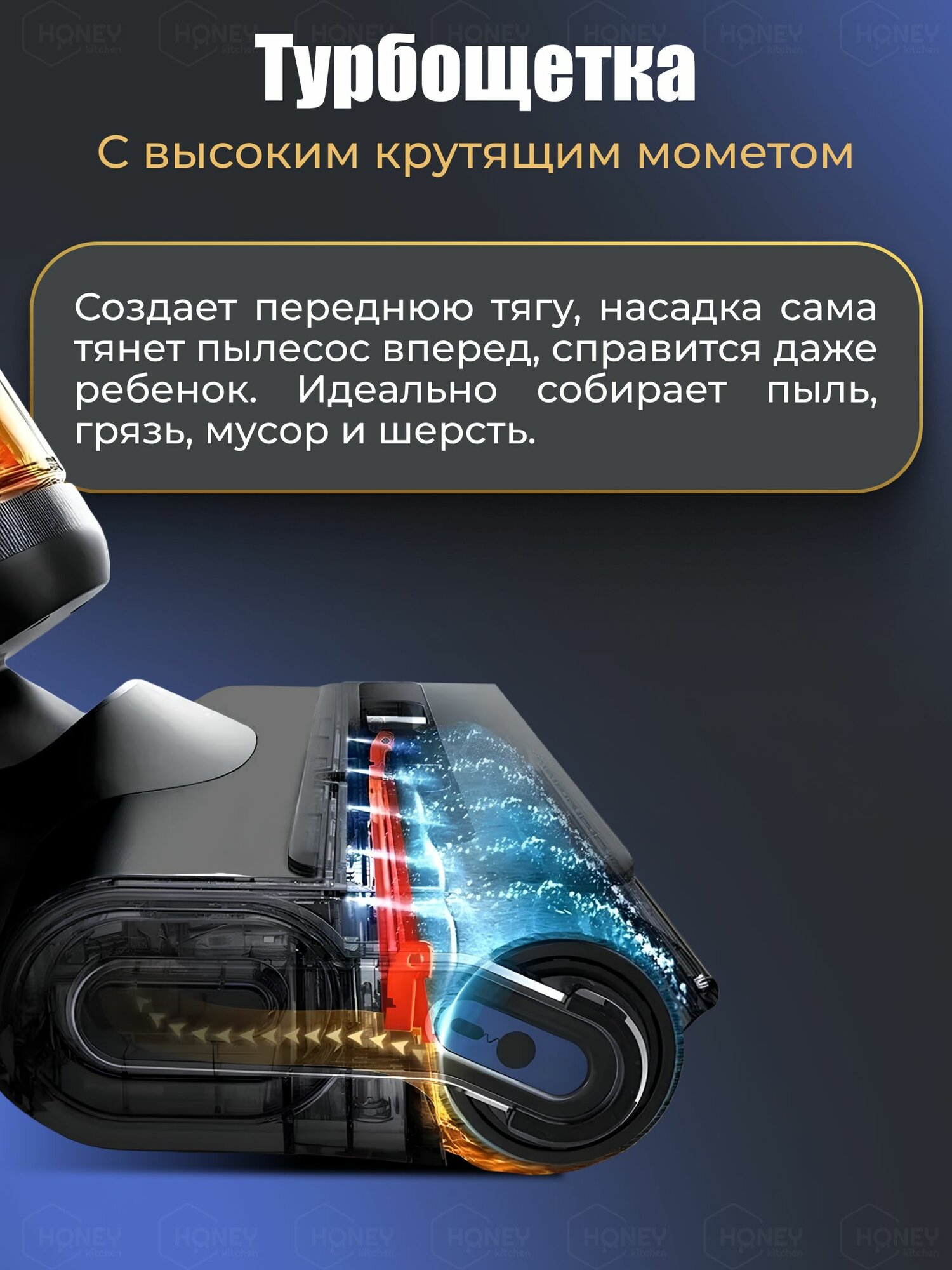 Honey Home премиум Моющий пылесос вертикальный беспроводной / влажная уборка NATE-01 — фото 1