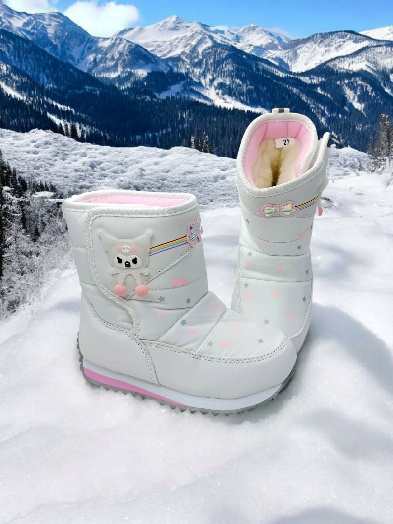 Дутики , размер 23, белый — фото 1