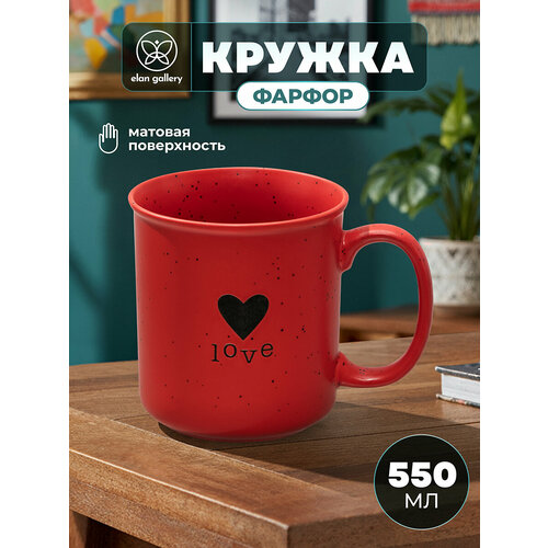 фото Кружка, чашка для чая, кофе 550 мл elan gallery люби, красная