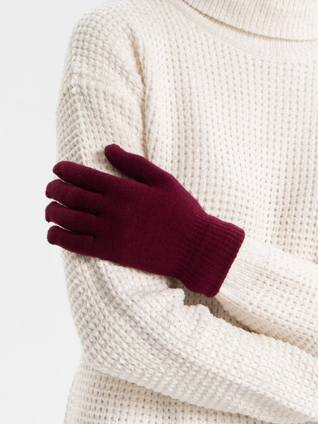 Перчатки  для девочек и женщин, размер 7.5, коричневый — фото 1