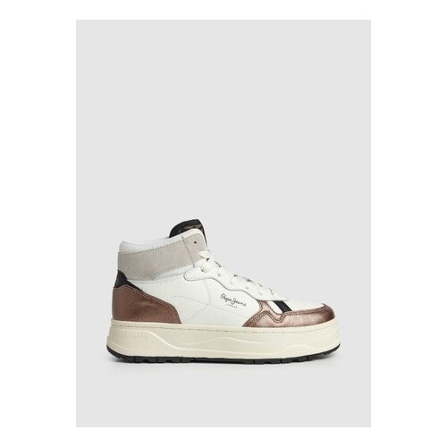 фото Ботинки pepe jeans, размер 40, белый, коричневый