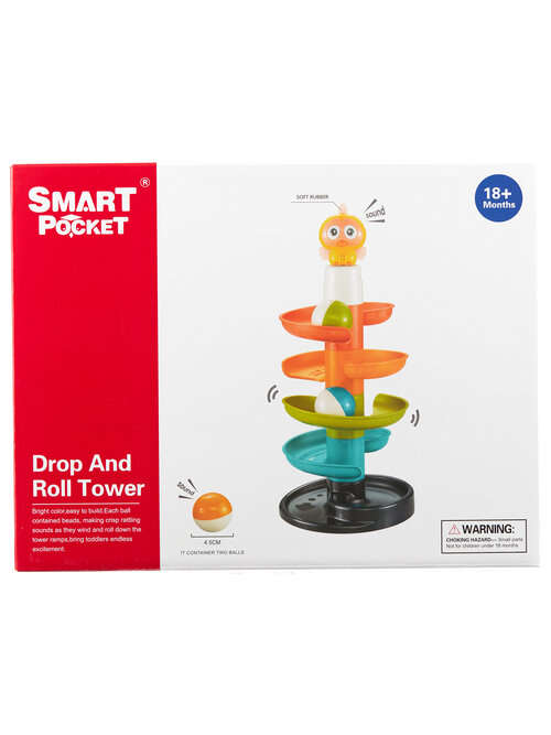 Развивающая игрушка Smart Pocket Башня с шариками, оранжевый/зеленый 