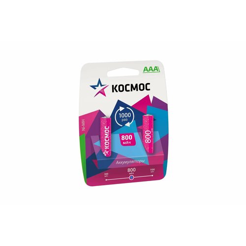 Космос Аккумулятор космос R03 NI-MH 800 mAh 2BL KOCR03NIMH(800MAH)