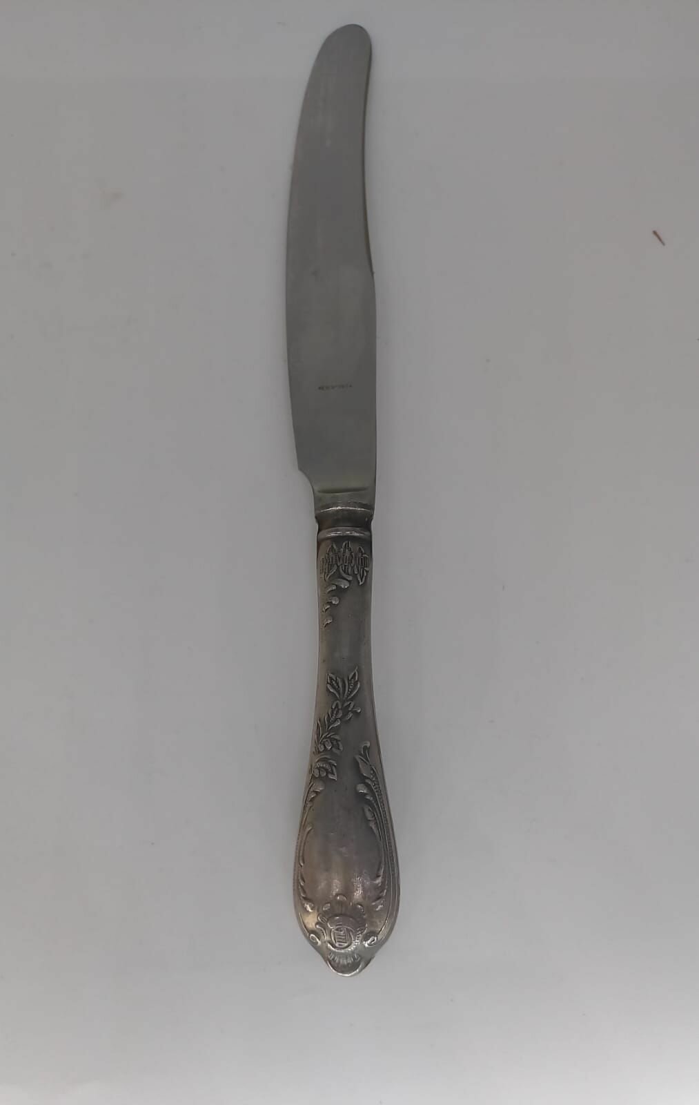 Советский столовый нож, с резным рисунком, СССР