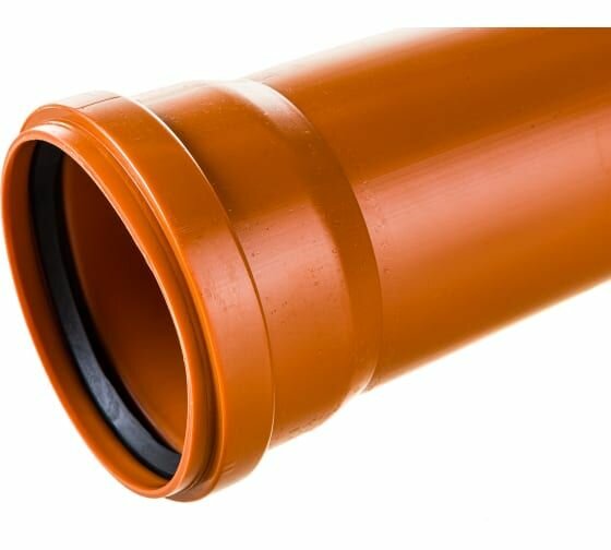 Труба для наружной канализации Gigant Д110, L1 м, рыжая, толщина стенки 3.4 мм, класс жесткости SN 4 GSG-27