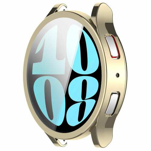 стекло чехол для часов samsung galaxy watch 5 40 мм 44 мм защитный бампер с полным покрытием защитный чехол для экрана galaxy watch 5 Мягкий защитный чехол для Samsung Galaxy Watch 6, 44 мм, светлое золото