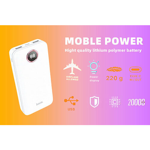 Внешний аккумулятор PK-06 USB Type C20000mAh быстрая зарядка белый 199900₽