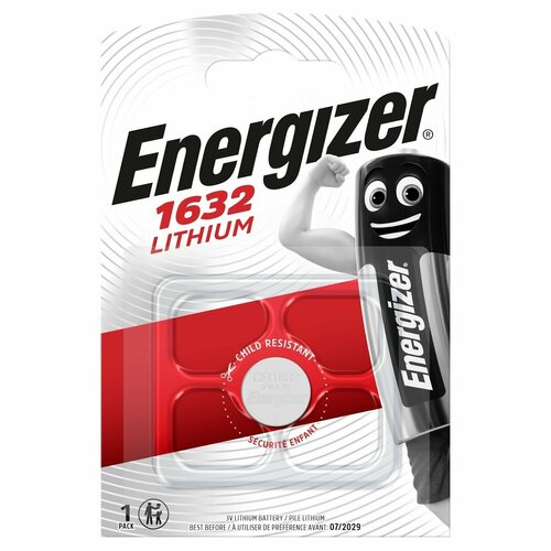 Батарейка Energizer CR1632 литиевая 1 шт. батарейка литиевая energizer lithium cr1632 3v упаковка 1 шт e300844102 energizer арт e300844102