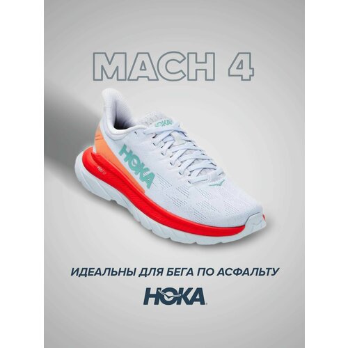 фото Кроссовки hoka mach 4, полнота d, размер us11.5d/uk11/eu46/jpn29.5, белый, красный