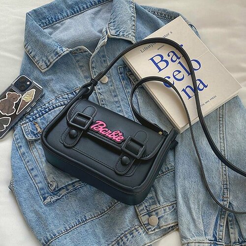 Сумка кросс-боди Сумка через плечо Barbie 861181ALChRSBK, фактура гладкая, черный, розовый