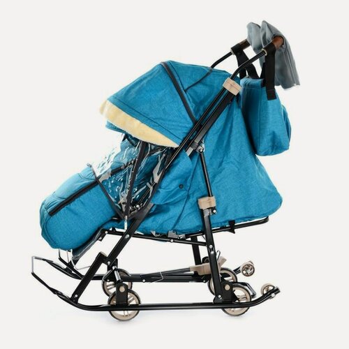 Изображение товара Санки-коляска "Glory", детям от 1 до 3-х лет, до 25 кг (бирюзовый)