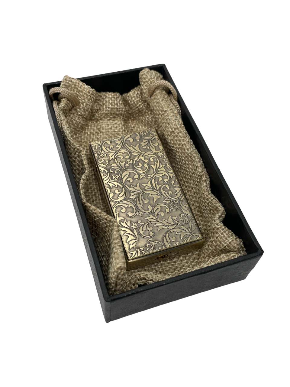 Зажигалка с орнаментом в подарочной коробке цвет бронза