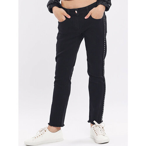 Джинсы Y-CLU', размер 152, черный брюки y clu размер 152 фиолетовый