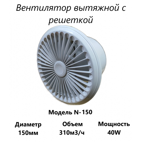 фото Вытяжной вентилятор с решеткой N-100